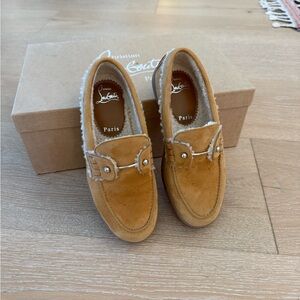Christian Louboutin Tan Suede Loafers